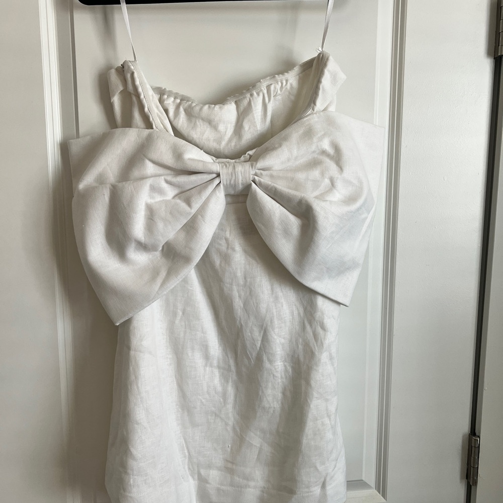 Elegant White Bow Dress